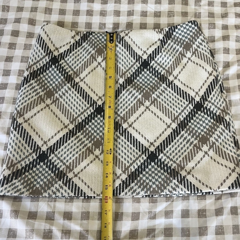 Plaid 10 Preppy Lined Academia Schoolgirl Mini Skirt Side Zipper Wool Clueless - Picture 2 of 5